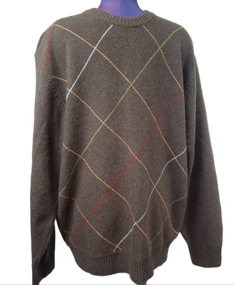 Jos.‎ A Banks Lambswool Crew Neck Sweater Argyle Sweater Size XL Men's - Picture 1 of 9